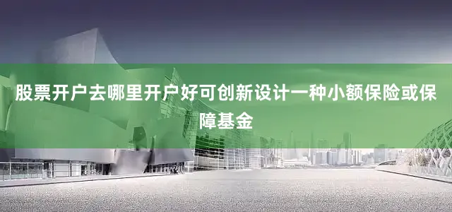 股票开户去哪里开户好可创新设计一种小额保险或保障基金